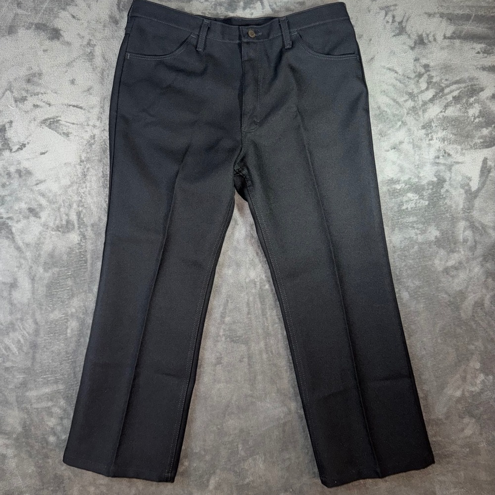 Mens 38x29 Wrangler Dress Pants Black Excellent Riata Western Twill Trousers